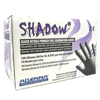 Adenna's Shadow® Black Nitrile Powder Free Exam Gloves 1Case