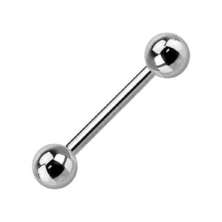 14G Stainless Steel Straight Barbell - Internally Threaded
