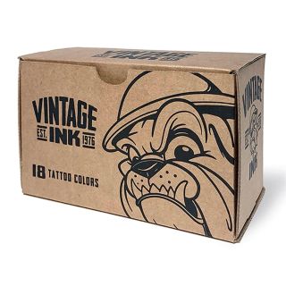 Vintage Ink is a brand-new set of tattoo inks based on nostalgic, popular hues. The hues include the full range of primary, plus secondary, and tertiary colors, but with very distinct color differences. In other words, no overlapping colors and any neighb