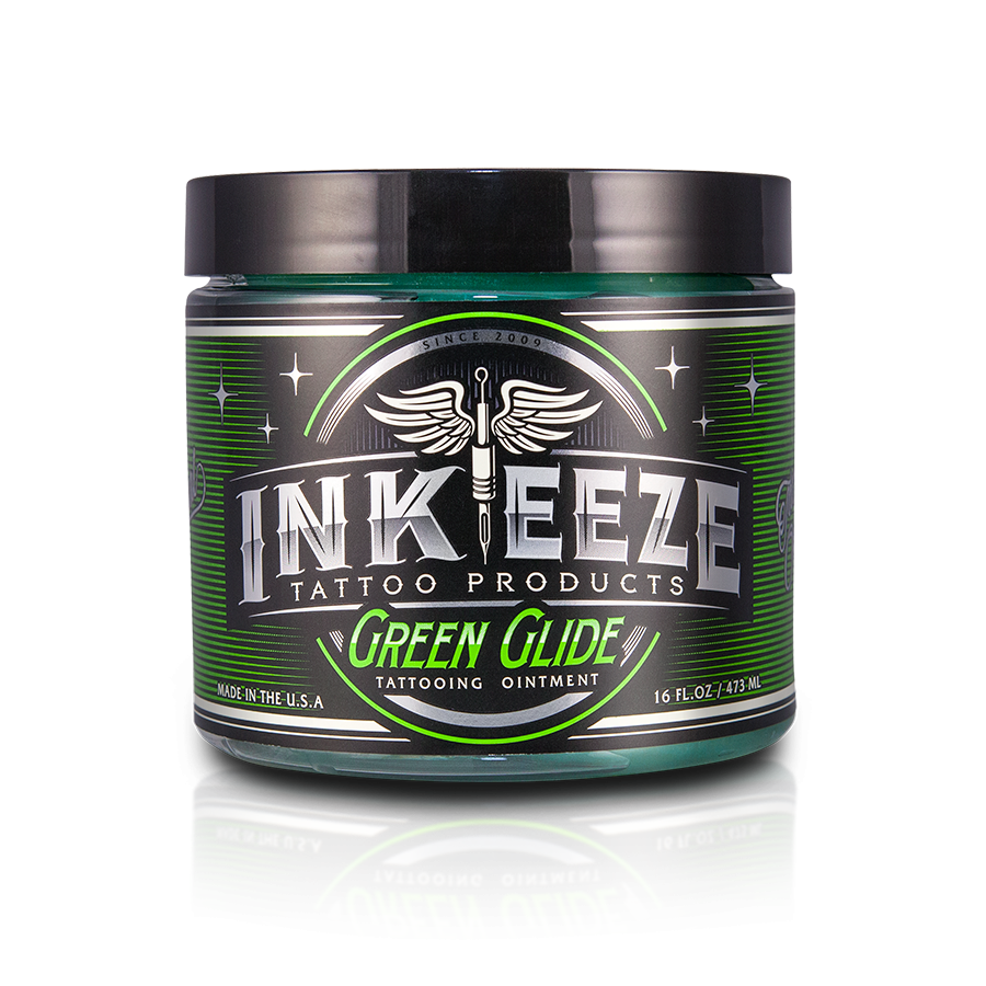 INK-EEZE Green Glide Tattoo Ointment - 16oz