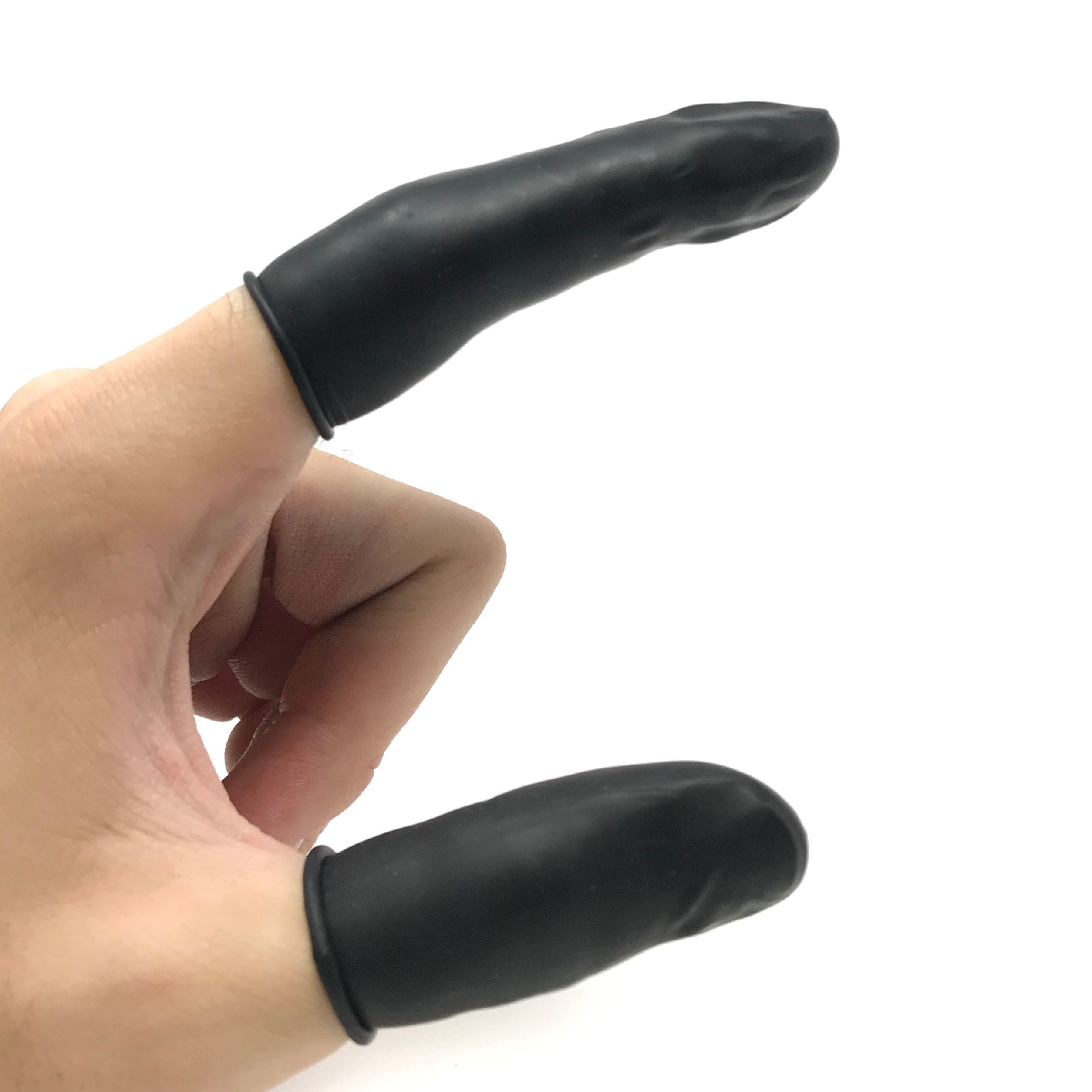 Latex Finger Cots - Black (200pcs/Bag)