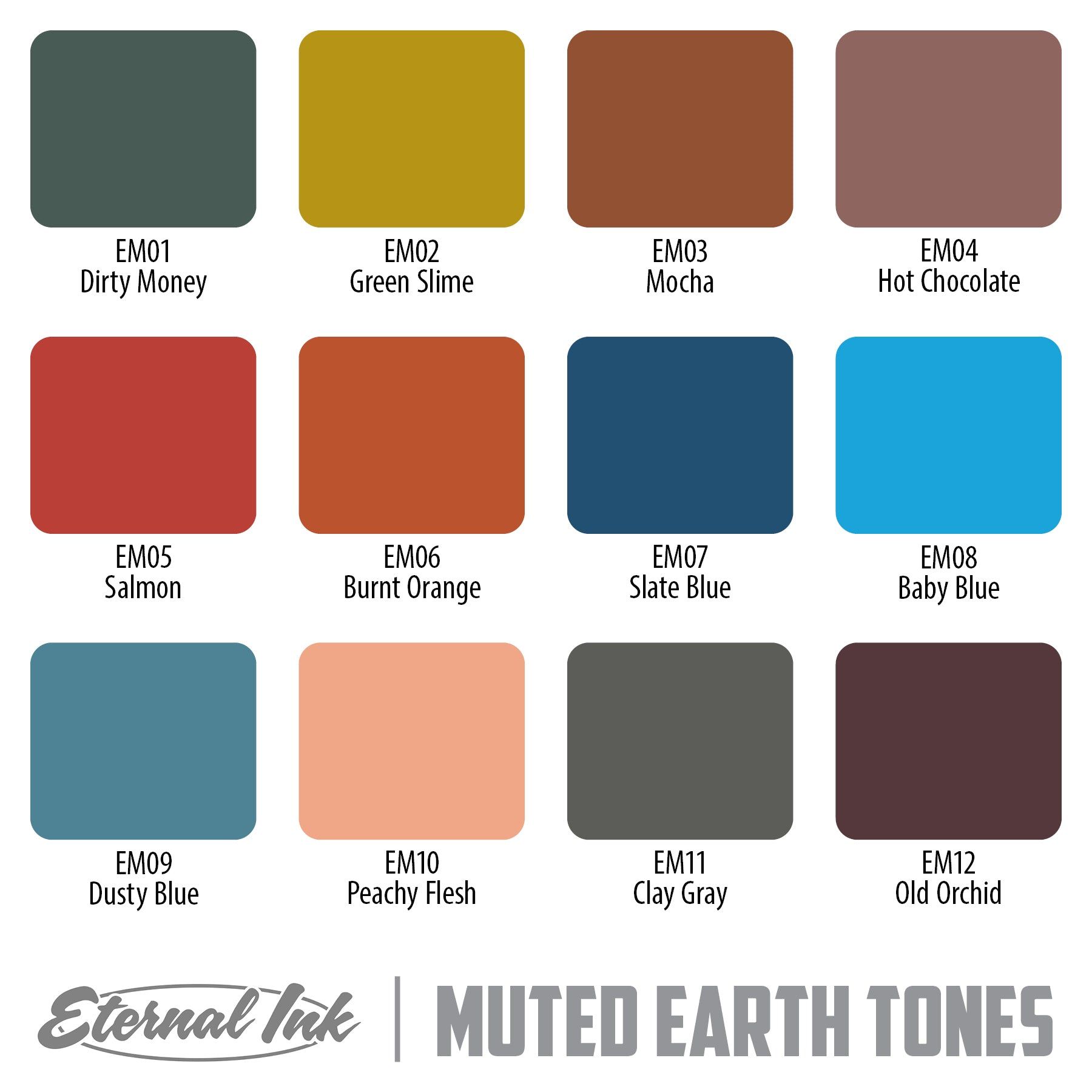 Muted Earth Tones Set - Eternal Ink